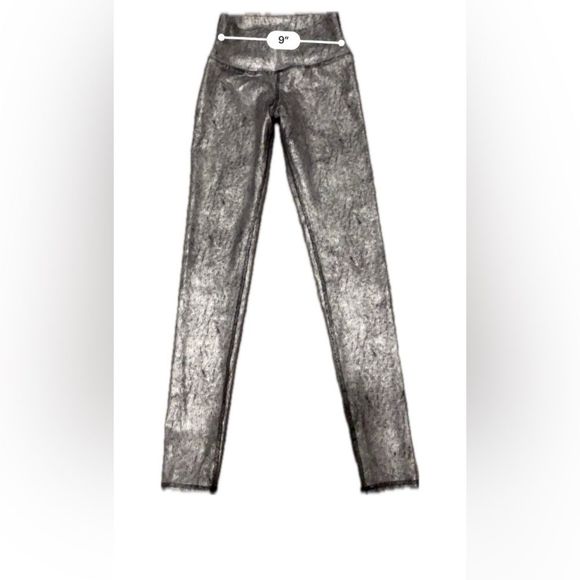 ALO Yoga Silver Metallic Airbrush Leggings S - Picture 6 of 9